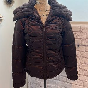1 Madison brown puffer jacket soft collar Sz Medium